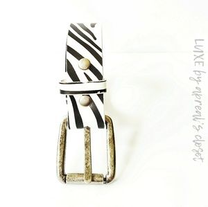Christopher Scraub Leather B/W Zebra Belt